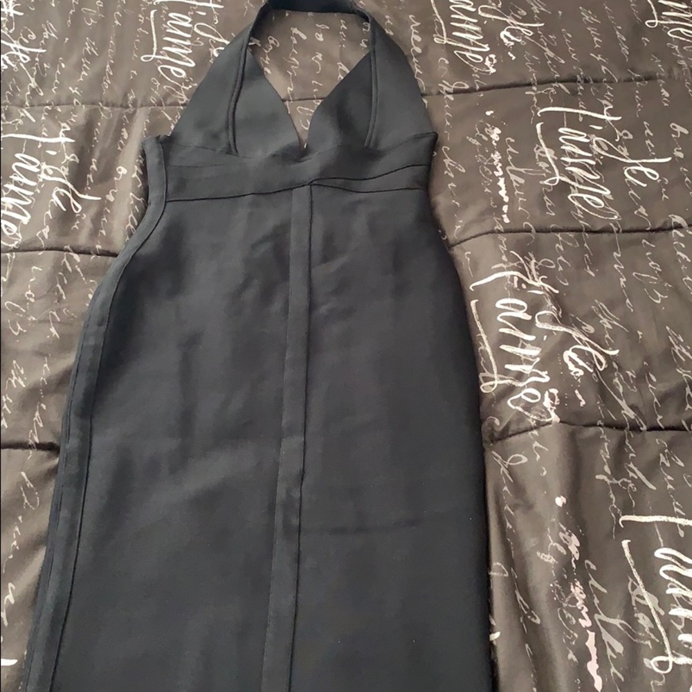 Black halter bandage dress